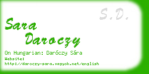 sara daroczy business card
